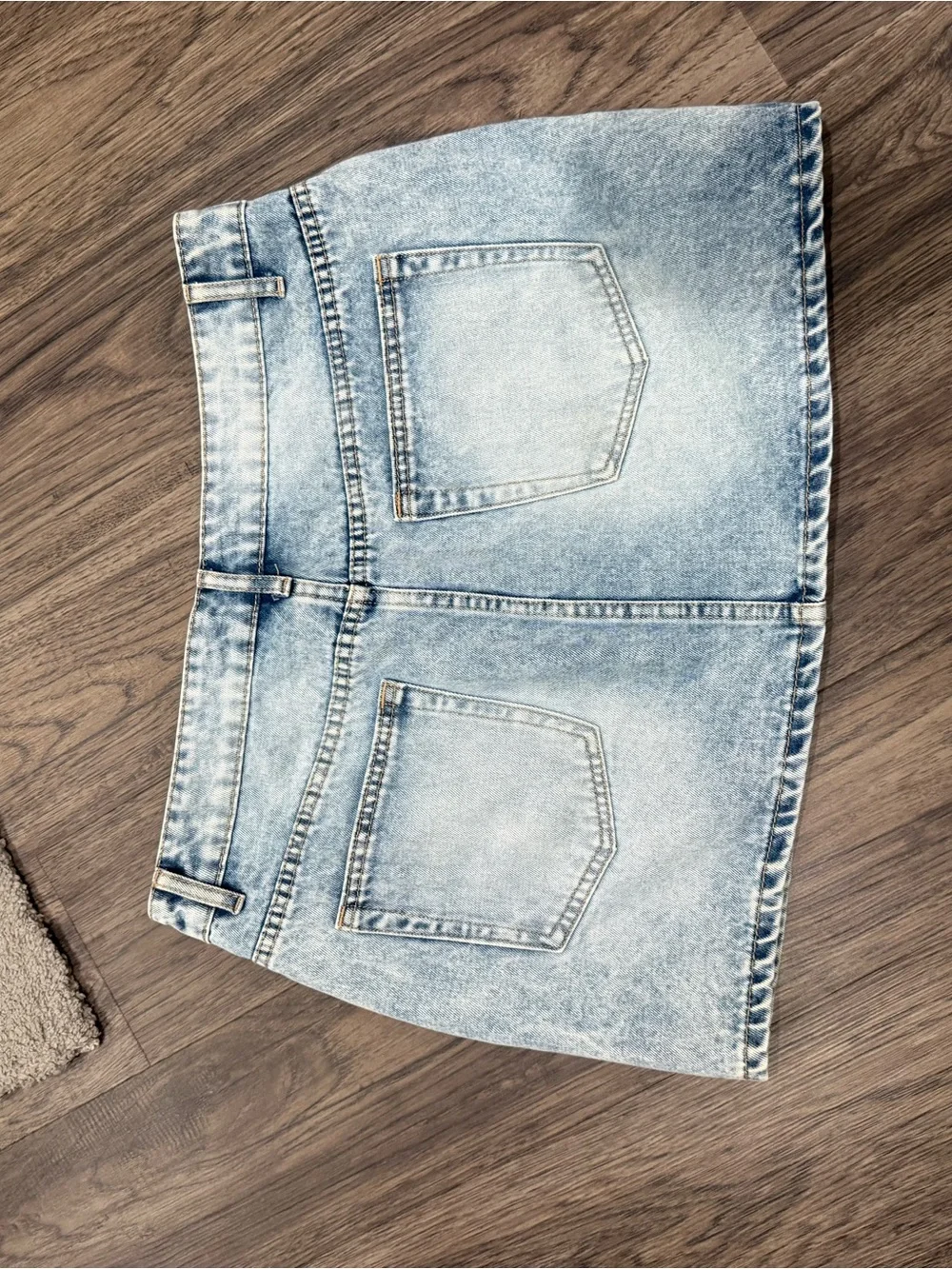 Denim Mini Skirt in Light Blue - Casual Women's Skirt